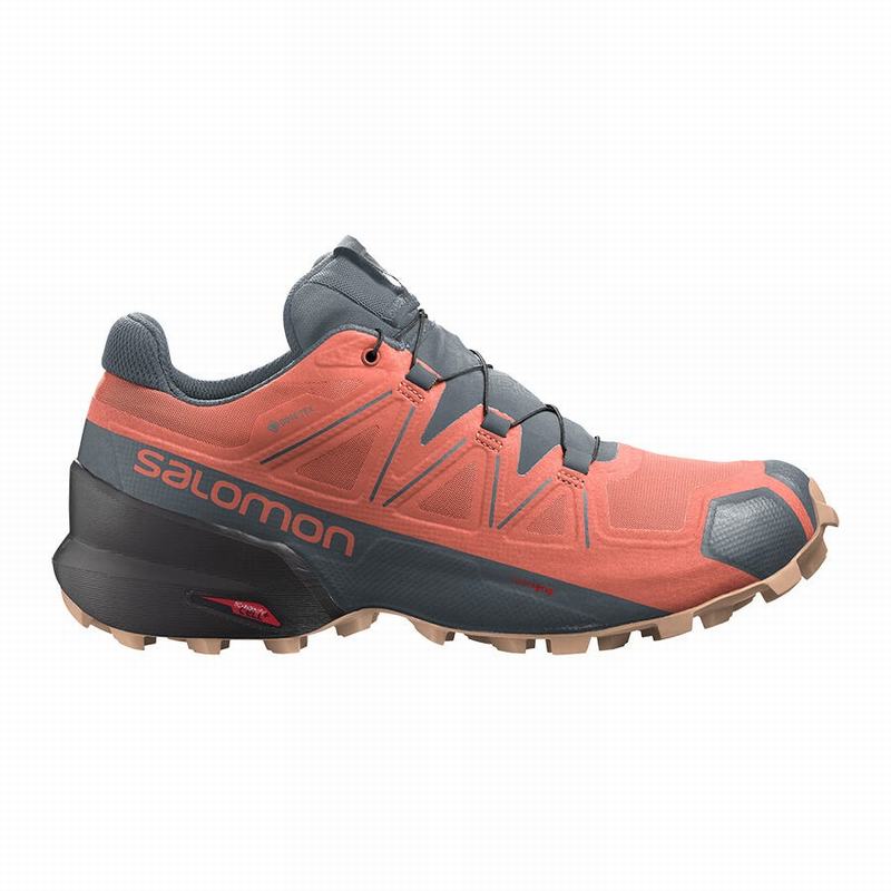 SALOMON SPEEDCROSS 5 GORE-TEX Philippines - Women's Trail Running Shoes - Orange/Grey | 407382-BCP